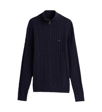 Tommy Hilfiger Half-zip knitted jumper navy
