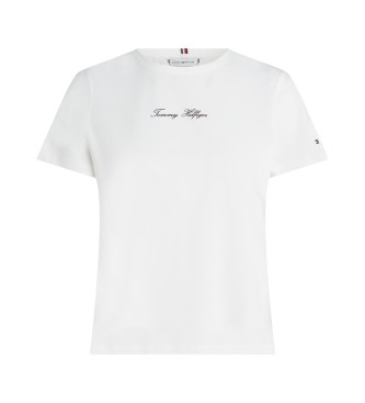 Tommy Hilfiger T-Shirt mit cremefarbenem, strukturiertem Logo