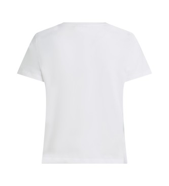 Tommy Hilfiger T-Shirt mit cremefarbenem, strukturiertem Logo