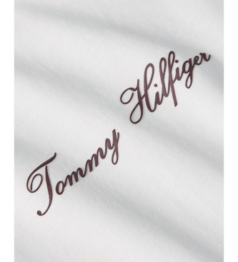 Tommy Hilfiger T-Shirt mit cremefarbenem, strukturiertem Logo