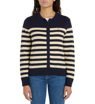 Tommy Hilfiger Cardigan lavorato a maglia girocollo blu scuro