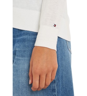 Tommy Hilfiger Stitch-trja med V-ringning vit