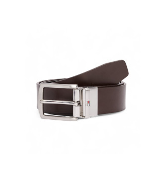 Tommy Hilfiger Ceinture en cuir Denton 3.5 noir, marron