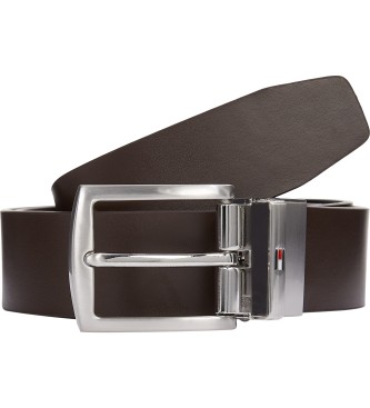 Tommy Hilfiger Ceinture en cuir Denton 3.5 noir, marron