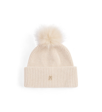 Tommy Hilfiger Bonnet chic avec pompon  blanc