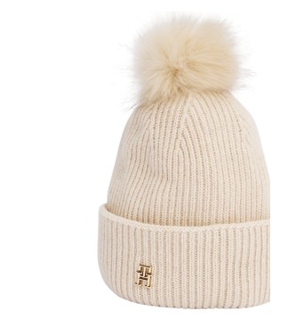 Tommy Hilfiger Gorro Chic con pompn  blanco