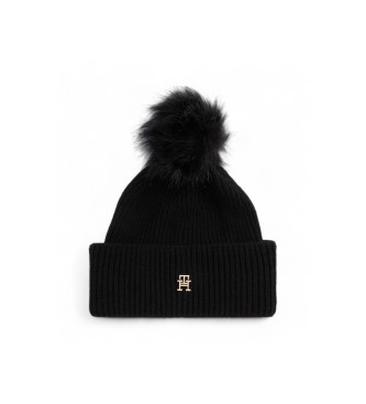 Tommy Hilfiger Chic hatt med pompom   svart