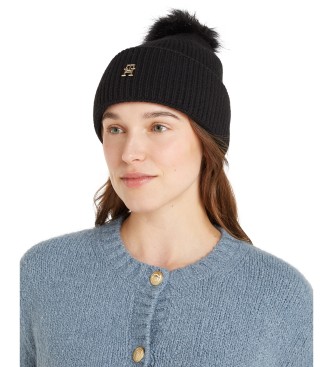 Tommy Hilfiger Chic hatt med pompom   svart