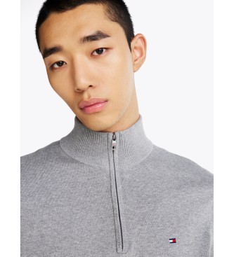 Tommy Hilfiger Trui met grijze ritssluiting Perkins