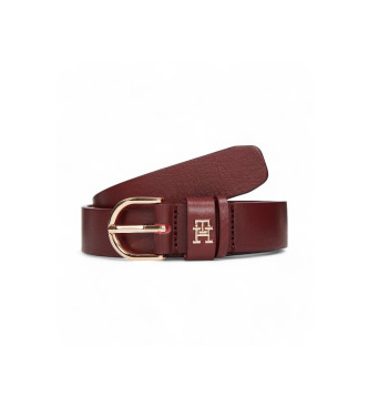 Tommy Hilfiger Ceinture en cuir Essentiel avec monogramme marron  