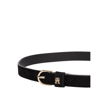 Tommy Hilfiger Essential Grtel aus strukturiertem Leder schwarz