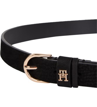 Tommy Hilfiger Ceinture essentielle en cuir textur noir