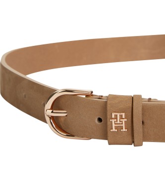 Tommy Hilfiger Essential blte i brunt texturerat lder  