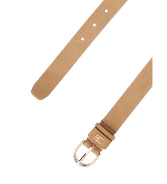 Tommy Hilfiger Ceinture essentielle en cuir textur marron  