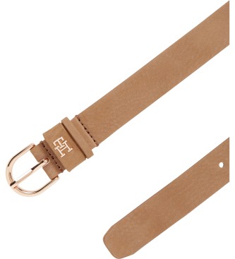 Tommy Hilfiger Ceinture essentielle en cuir textur marron  