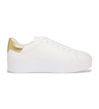 Tommy Hilfiger Sapatilhas de couro com plataforma brancas