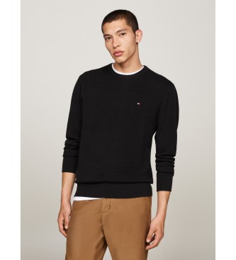 Tommy Hilfiger Texturerad trja med svart broderad logotyp