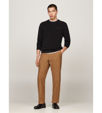 Tommy Hilfiger Texturerad trja med svart broderad logotyp