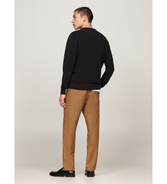 Tommy Hilfiger Texturerad trja med svart broderad logotyp