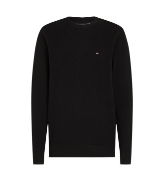 Tommy Hilfiger Texturerad trja med svart broderad logotyp