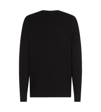 Tommy Hilfiger Texturerad trja med svart broderad logotyp