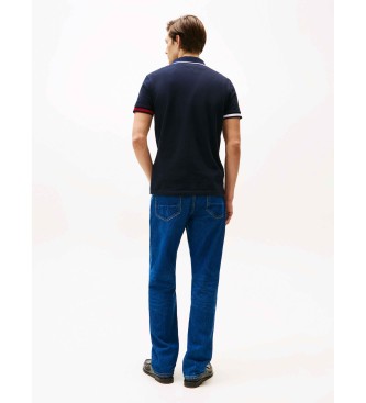 Tommy Hilfiger Polo de corte slim con ribetes distintivos marino