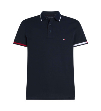 Tommy Hilfiger Plo de corte justo com debrum distinto em azul-marinho