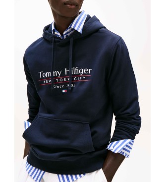 Tommy Hilfiger Camisola com capuz e logtipo azul-marinho