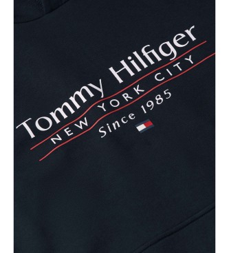 Tommy Hilfiger Camisola com capuz e logtipo azul-marinho