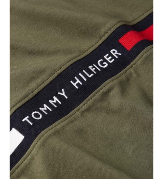 Tommy Hilfiger Koszulka z wstawką na klatkę piersiową zielona