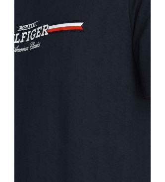 Tommy Hilfiger T-shirt com riscas no peito azul-marinho