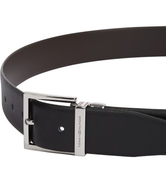 Tommy Hilfiger Ceinture en cuir Hudson 3.5 Rev noir, marron