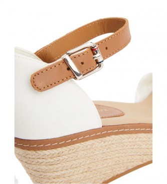 Tommy Hilfiger Sandals Iconic Elba white -Height 7cm wedge