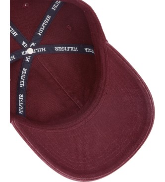 Tommy Hilfiger Bordowa monotypowa czapka z daszkiem