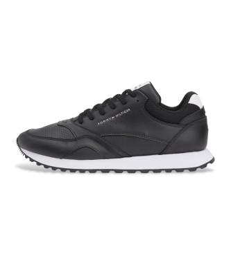 Tommy Hilfiger Usnjene športne copate New Runner Eva black