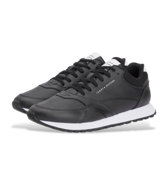 Tommy Hilfiger Usnjene športne copate New Runner Eva black