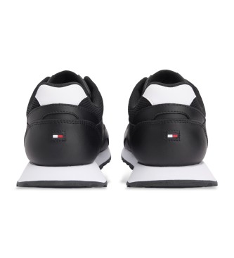 Tommy Hilfiger Usnjene športne copate New Runner Eva black