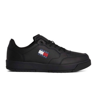 Tommy Hilfiger Baskets en cuir avec semelle intermdiaire dentele noir