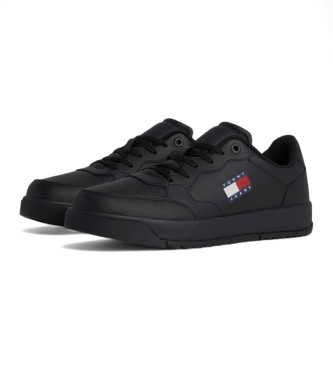 Tommy Hilfiger Baskets en cuir avec semelle intermdiaire dentele noir
