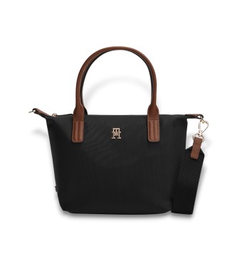 Tommy Hilfiger Saco de tecido preto com ala para o ombro