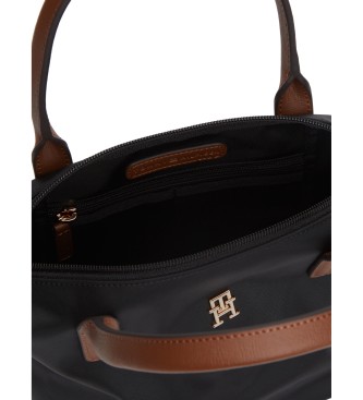 Tommy Hilfiger Saco de tecido preto com ala para o ombro