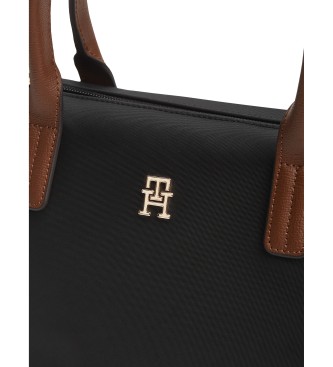 Tommy Hilfiger Saco de tecido preto com ala para o ombro