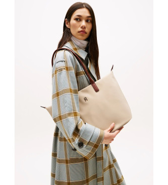 Tommy Hilfiger Borsa tote beige monogrammata TH