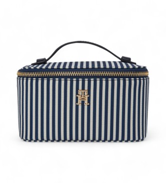 Tommy Hilfiger Borsa da toilette a righe blu navy