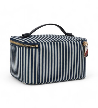 Tommy Hilfiger Borsa da toilette a righe blu navy