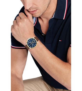 Tommy Hilfiger Analogue Watch with Leather Strap Marine Steel