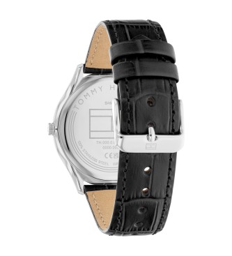 Tommy Hilfiger Analogue watch with leather strap Black steel