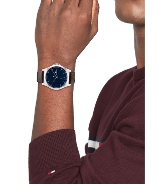 Tommy Hilfiger Analoog lederen horloge marien staal