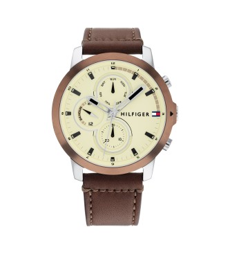 Tommy Hilfiger Analogue watch with leather strap Steel yellow