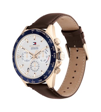 Tommy Hilfiger Montre analogique avec bracelet en cuir Pvd rose